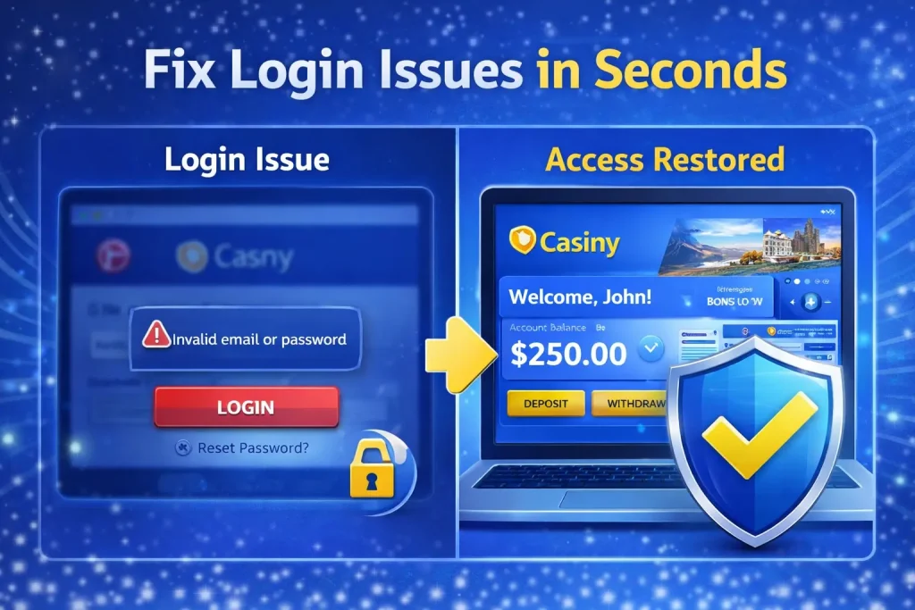 Casiny login issues
